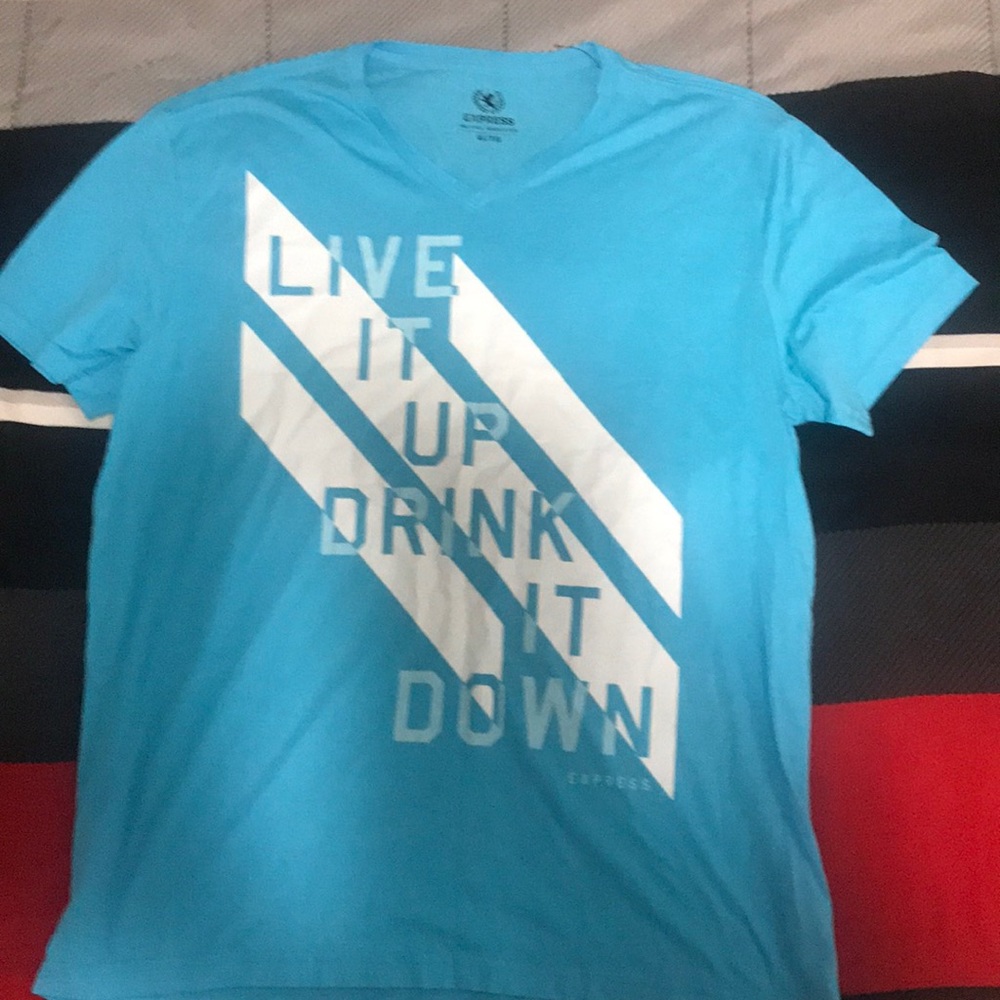 Blue express short sleeve shirt